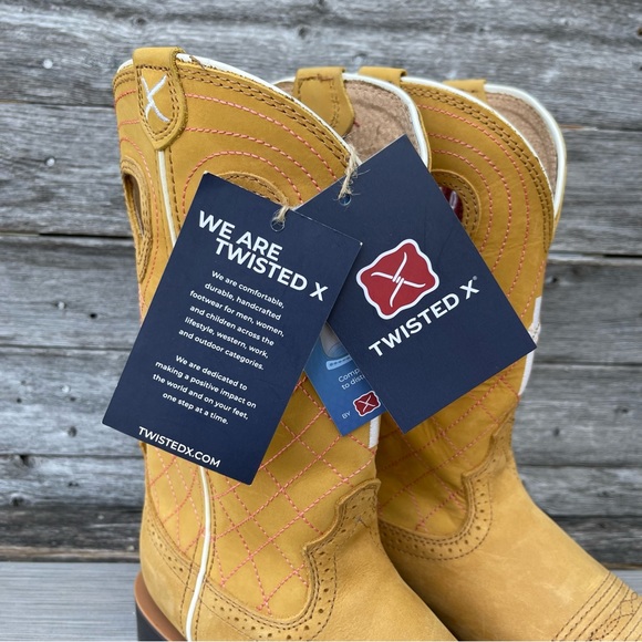 NWT TWISTED X Ruff Stock Leather Cowgirl Boots / Ws-Sz 8.5 - Picture 6 of 9